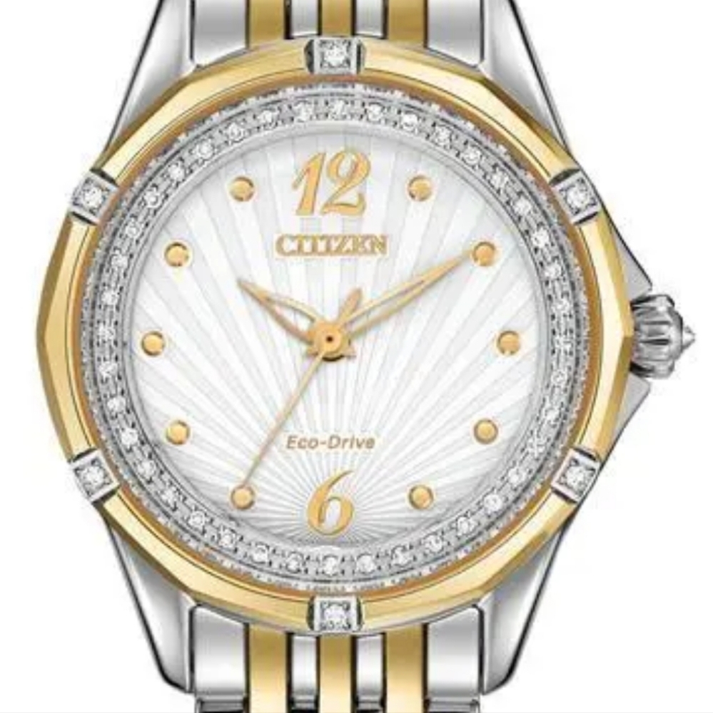 Citizen Women's EM0374-50A Signature Versaille Two Tone Watch Msrp $1795.00